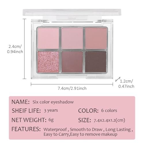 6-Color Matte & Shimmer Eyeshadow Palette - Bold Looks!