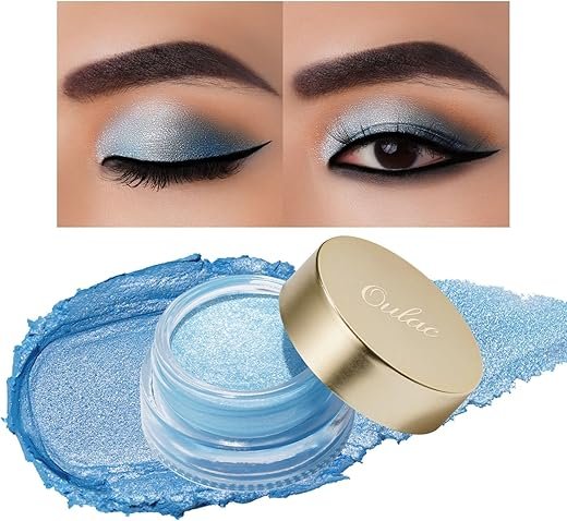 Vibrant Oulac Blue Cream Eyeshadow - Long Lasting & Moisturizing